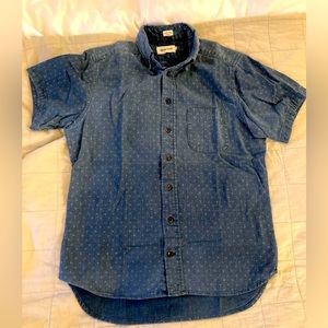 Taylor Stitch indigo short sleeve button up, size 38